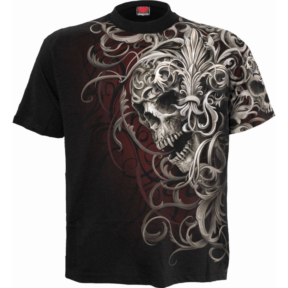Spiral - SKULL SHOULDER WRAP Herren TShirt - Schwarz